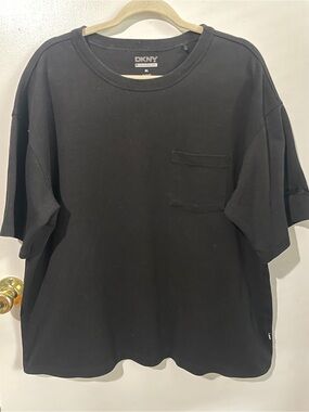 DKNY Black Short-Sleeve Pocket Tee